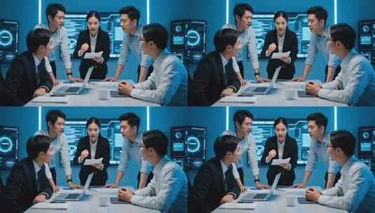 商务人士团队沟通讨论场景高清在线视频素材下载