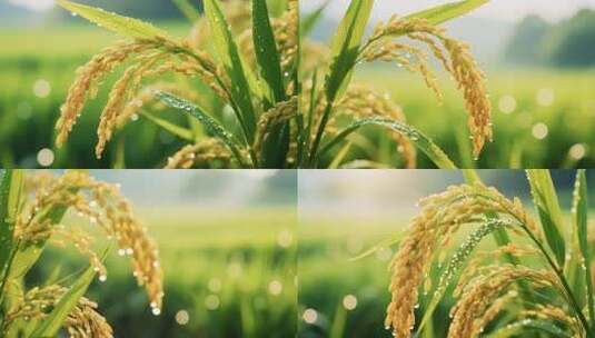 稻田稻穗特写高清在线视频素材下载