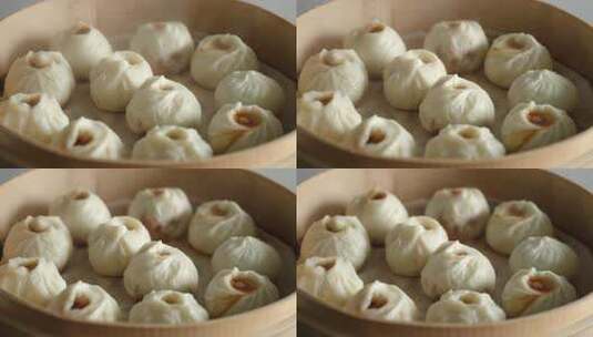 肉包子小笼包中华传统美食面食蒸笼高清在线视频素材下载