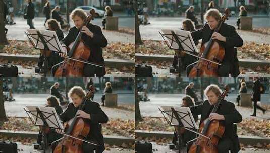 大提琴演奏古典音乐艺术视频高清在线视频素材下载
