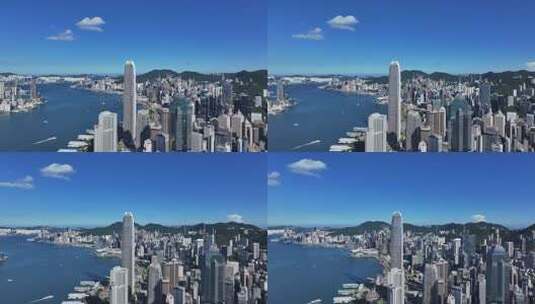 香港维多利亚港航拍高清在线视频素材下载