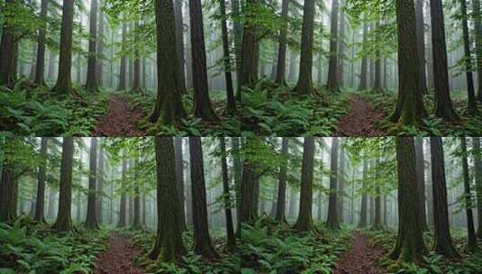 森林中幽静的林间小道高清在线视频素材下载