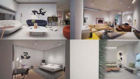 家庭装修奢华软装各类风格高端样家具样板间高清在线视频素材下载