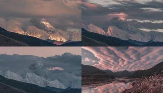 4K雪山 日照金山高清在线视频素材下载