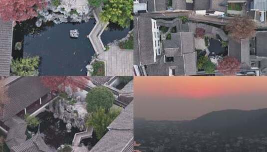 苏州芥舟园航拍运镜10镜组合高清在线视频素材下载