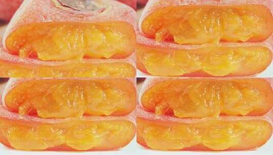 切开的柿饼特写高清在线视频素材下载