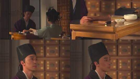 书生先生研读医术私塾授课高清在线视频素材下载