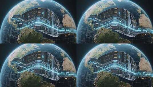 地球科技感网络场景高清在线视频素材下载