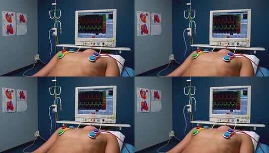 医院患者接受心电图检查素材高清在线视频素材下载