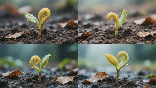 幼苗生长微距特写素材高清在线视频素材下载