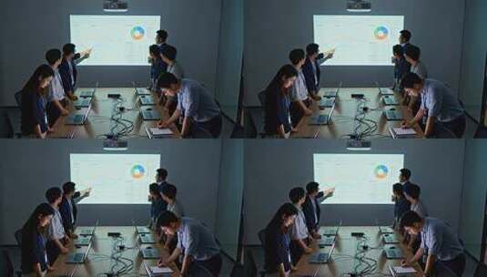 团队会议室分析数据场景高清在线视频素材下载