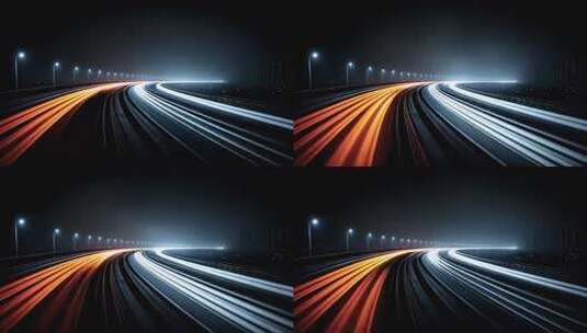 城市夜间交通运输光轨穿梭高清在线视频素材下载