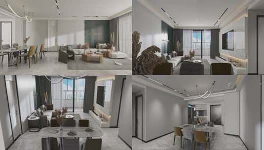 现代家居客餐厅空镜合集高清在线视频素材下载