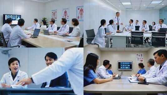 医疗医院医生专家会诊探讨病情研讨治疗方案高清在线视频素材下载