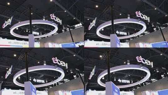 Ebay会展展台与logo 跨境电商支付高清在线视频素材下载
