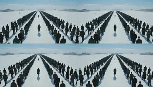 排队人群社会概念抽象视频高清在线视频素材下载