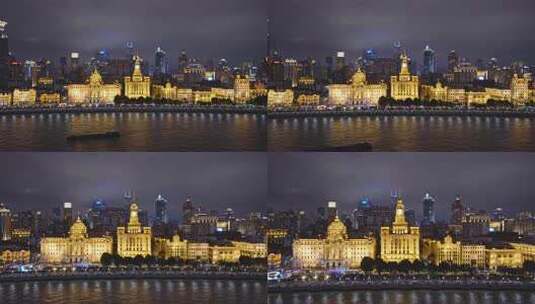 上海外滩海关大楼夜景高清在线视频素材下载