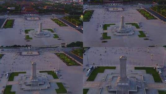 航拍俯瞰人民英雄纪念碑广场高清在线视频素材下载