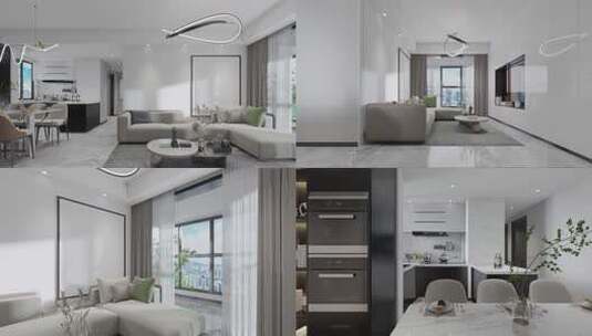 现代家居客餐厅空镜合集高清在线视频素材下载