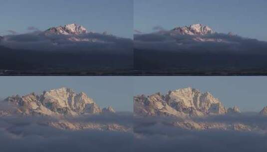 雪山日照金山风景素材高清在线视频素材下载