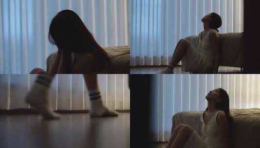 悲伤压抑的女人高清在线视频素材下载