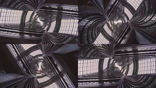 建筑抽象艺术玻璃幕墙幕墙玻璃高清在线视频素材下载