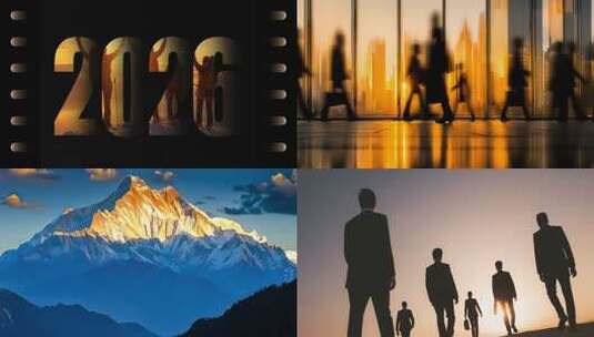 新年创意剪辑 年会宣传片开场混剪片头素材高清在线视频素材下载