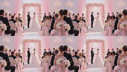 婚礼现场新郎新娘交换誓言高清在线视频素材下载