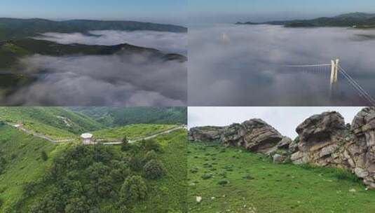 河北尚义大青山景区玻璃桥高清在线视频素材下载