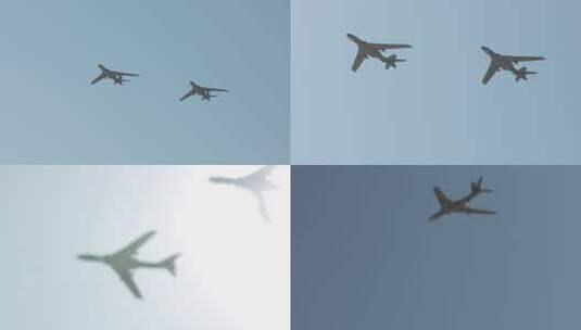 2025长春航展轰6轰炸机通场4倍慢镜高清在线视频素材下载