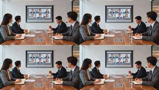 商务人士视频会议场景高清在线视频素材下载