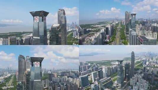 深圳招商银行大厦航拍高清在线视频素材下载