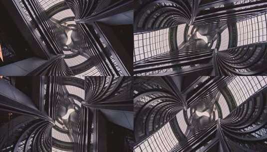 建筑抽象艺术玻璃幕墙幕墙玻璃高清在线视频素材下载