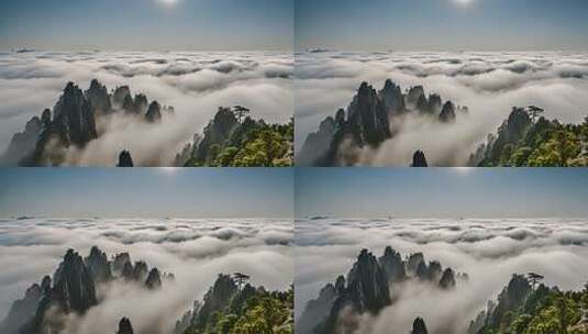 黄山云海壮丽山景高清在线视频素材下载