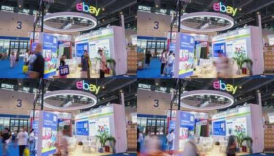 Ebay会展展台与logo 跨境电商支付高清在线视频素材下载