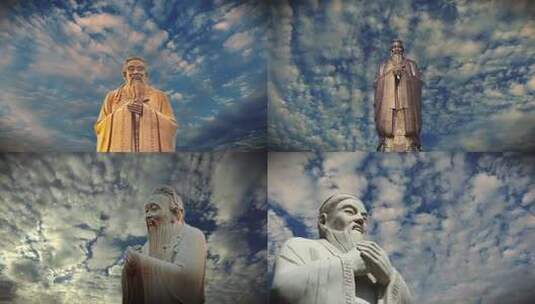 【延时合集】孔子塑像高清在线视频素材下载