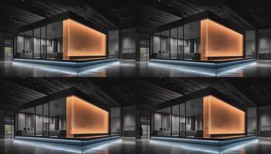 极简主义风格的未来感科技展厅高清在线视频素材下载