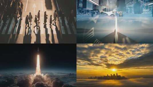 创意积极励志 朝气蓬勃发展 创意混剪高清在线视频素材下载