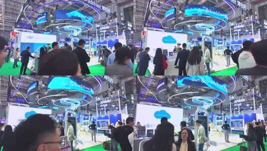 上海第八届 进博会私人飞机展高清在线视频素材下载