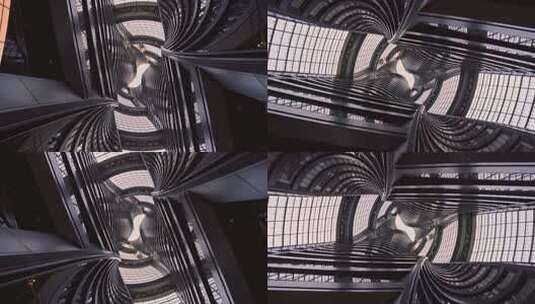 建筑抽象艺术玻璃幕墙幕墙玻璃高清在线视频素材下载