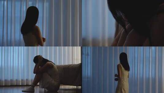 女孩伤感悲伤情绪高清在线视频素材下载