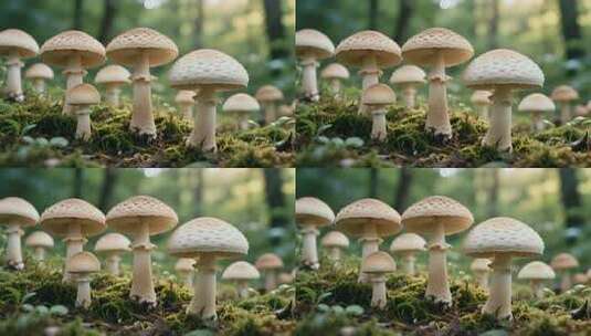 云南森林蘑菇立秋雨后自然生态视频高清在线视频素材下载