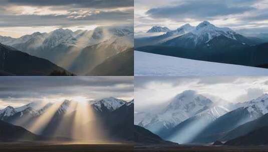 雪山自然风光全景高清在线视频素材下载