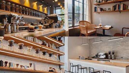 咖啡店咖啡馆咖啡厅环境展示高清在线视频素材下载