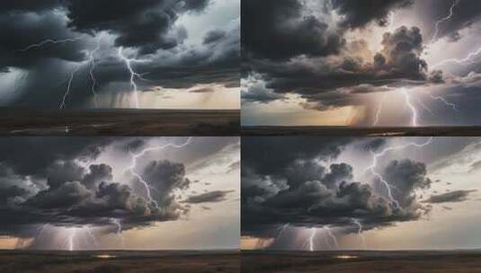 乌云闪电自然风光素材高清在线视频素材下载