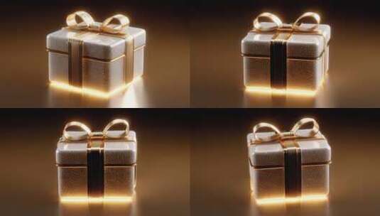 金色礼品盒闪耀夺目高清在线视频素材下载
