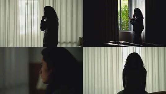男人黑暗的卧室里情绪低落高清在线视频素材下载