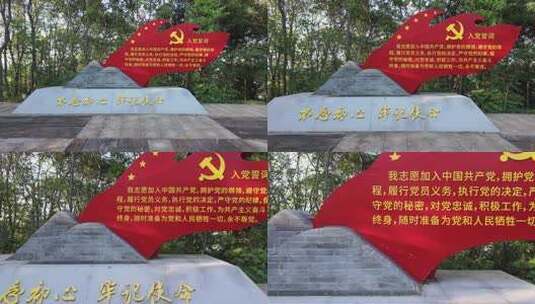 入党宣誓党建红色旗帜高清在线视频素材下载