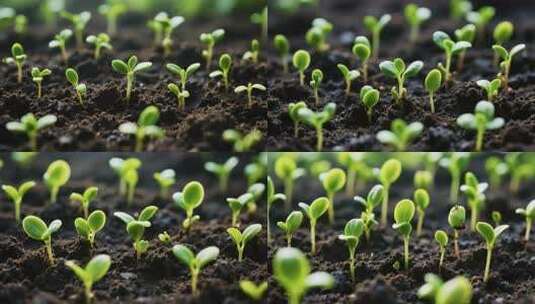 土壤中幼苗生长特写高清在线视频素材下载