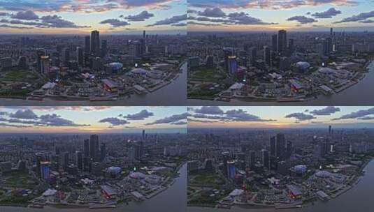 上海徐汇滨江西岸艺术中心CBD航拍高清在线视频素材下载